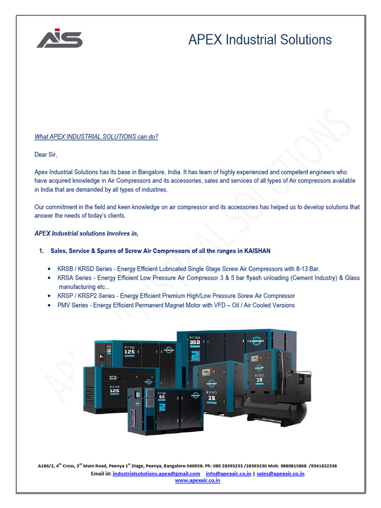 Apex Industrial Solutions - Company Profile | PDF | Engineering ...