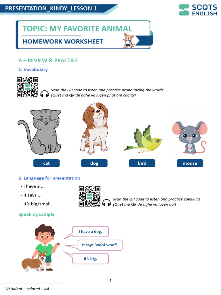 Kindy Presentation Lesson 1 Homework WS - PDF 1751611949 | PDF