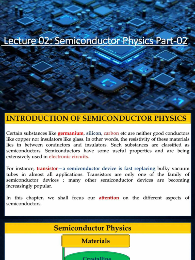 Lecture-02 - Semiconductor Physics Part-02 | PDF