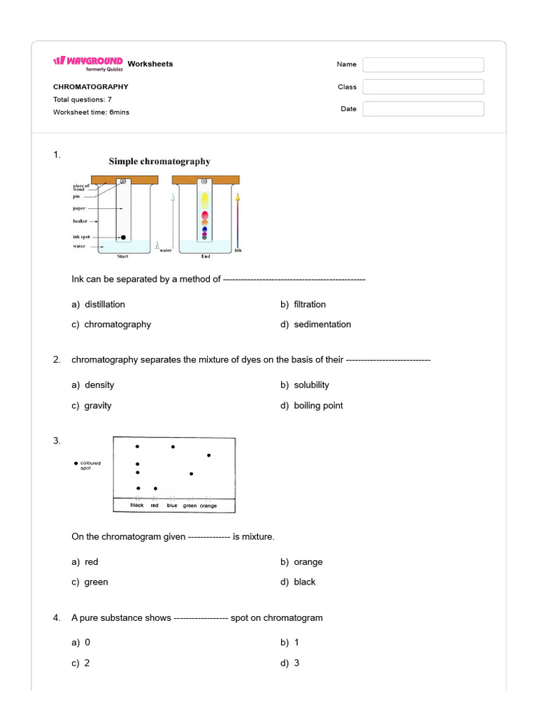 Chromatography - With Ans Key | PDF
