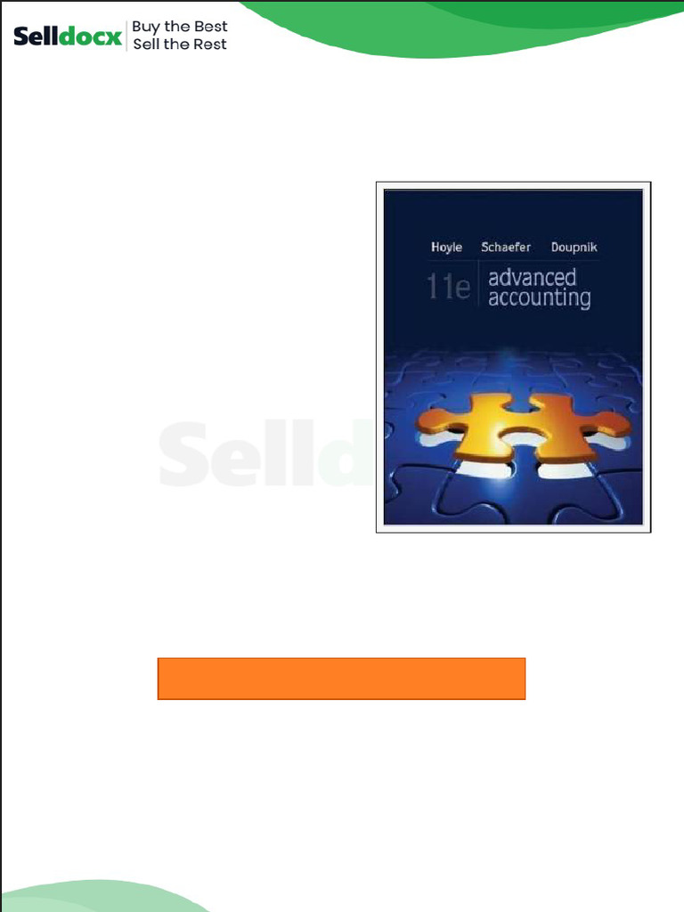 Solution Manual For Advanced Accounting 11th Edition by Floyd A Beams ...