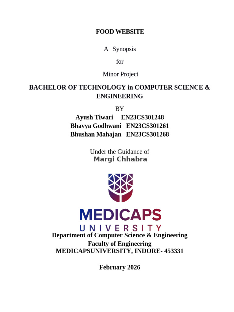 Synopsis New | PDF | Computing | Information Technology