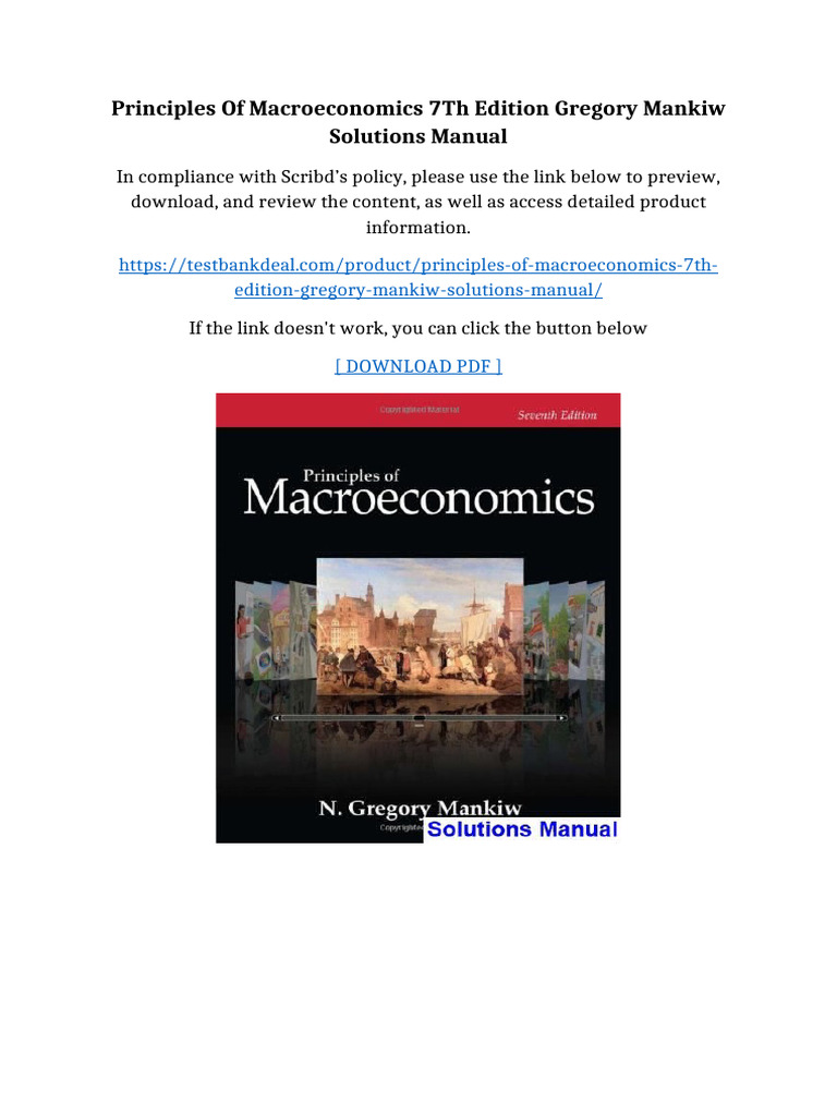 Principles of Macroeconomics 7th Edition Gregory Mankiw Solutions ...