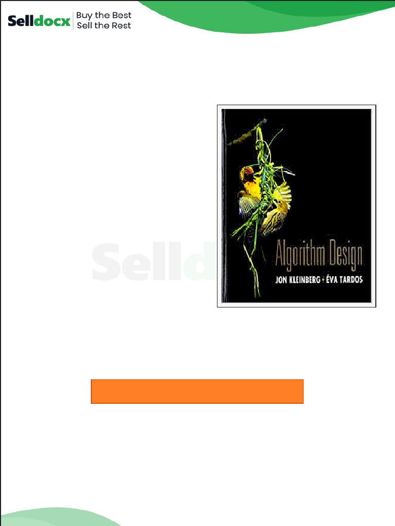 Solution Manual For Algorithm Design 1st Edition by Jon Kleinberg | PDF ...