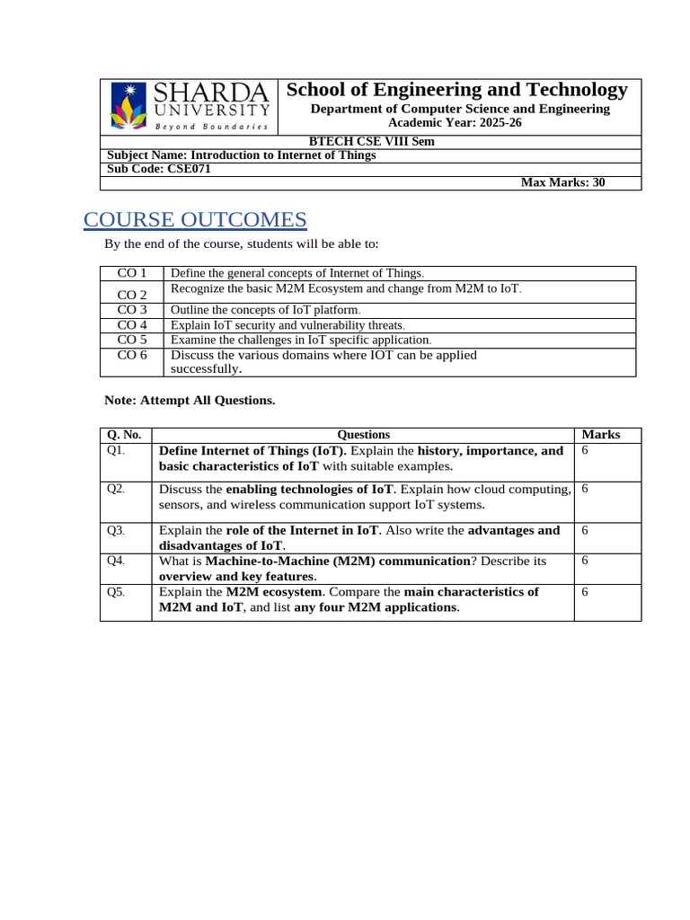 Assignment 1 IOT | PDF