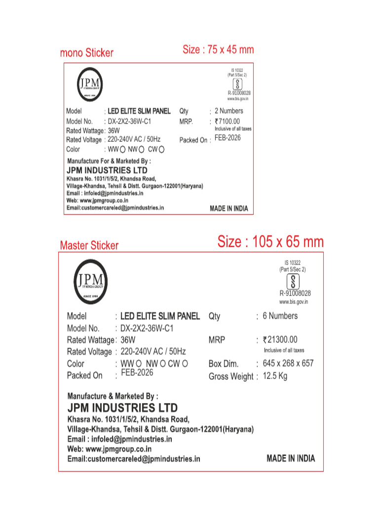 Slc Label 36w | PDF