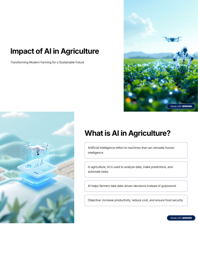Impact of AI in Agriculture | PDF | Agriculture | Artificial Intelligence