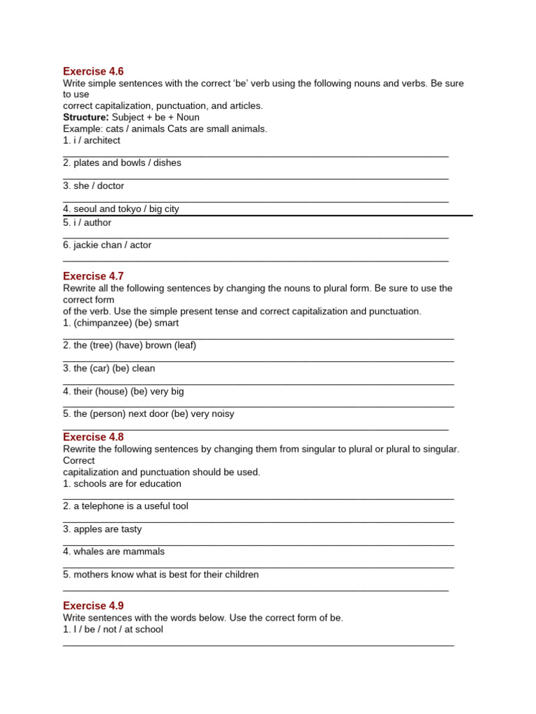Exercise 5 | PDF | Plural | Grammatical Number