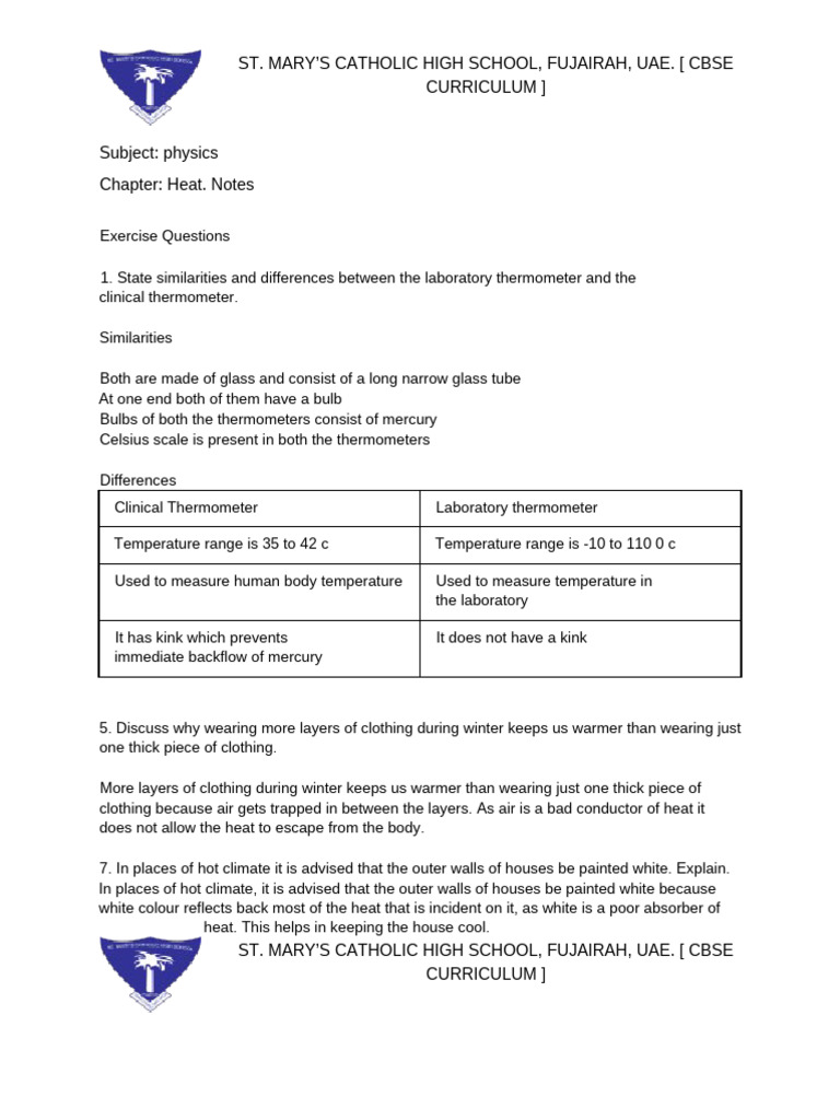 GR 7 Heat - Notes-1 | PDF | Heat Transfer | Heat