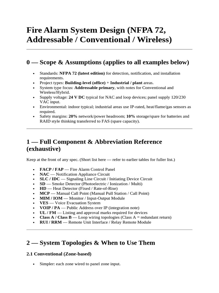 Fire Alarm System Design | PDF | Electrical Engineering | Electricity