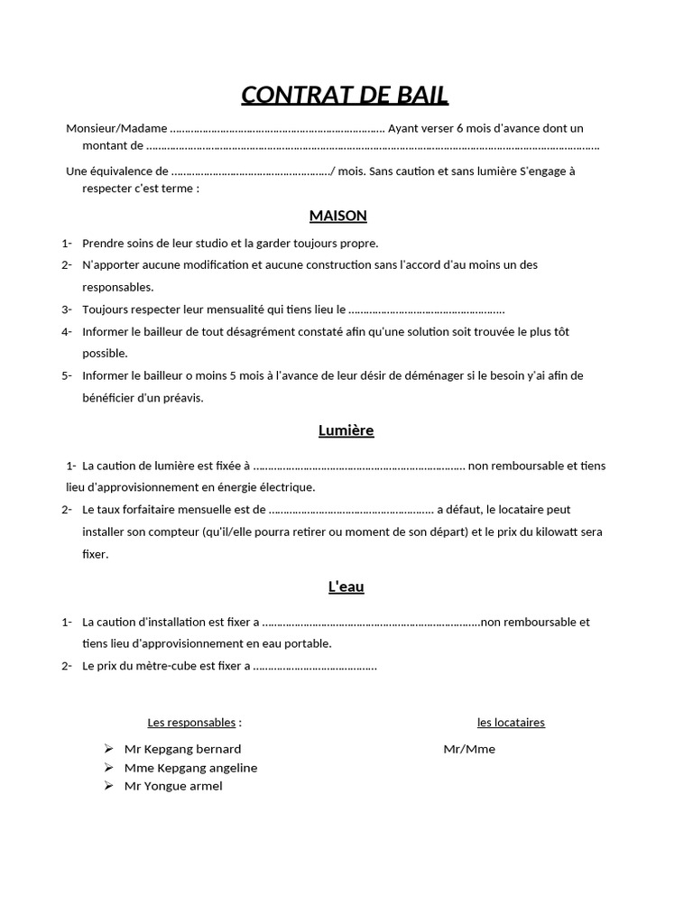 Contrat de Bail.78docx | PDF