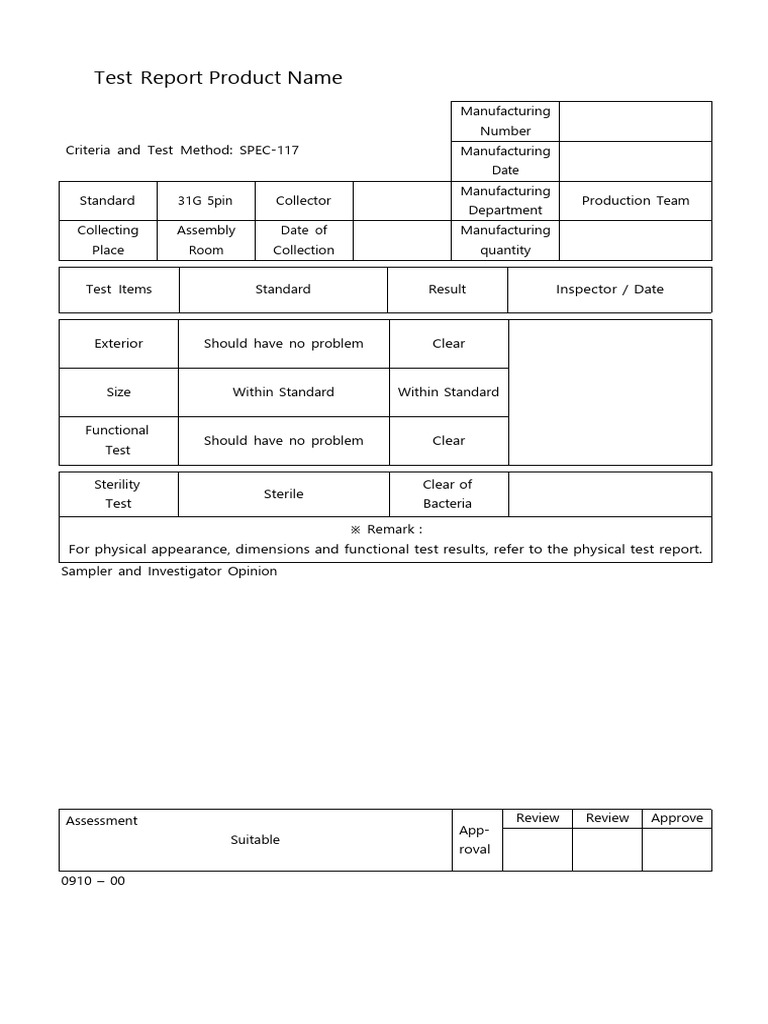 24-25 the Specifications and or Raw Material, Inspecification Result ...