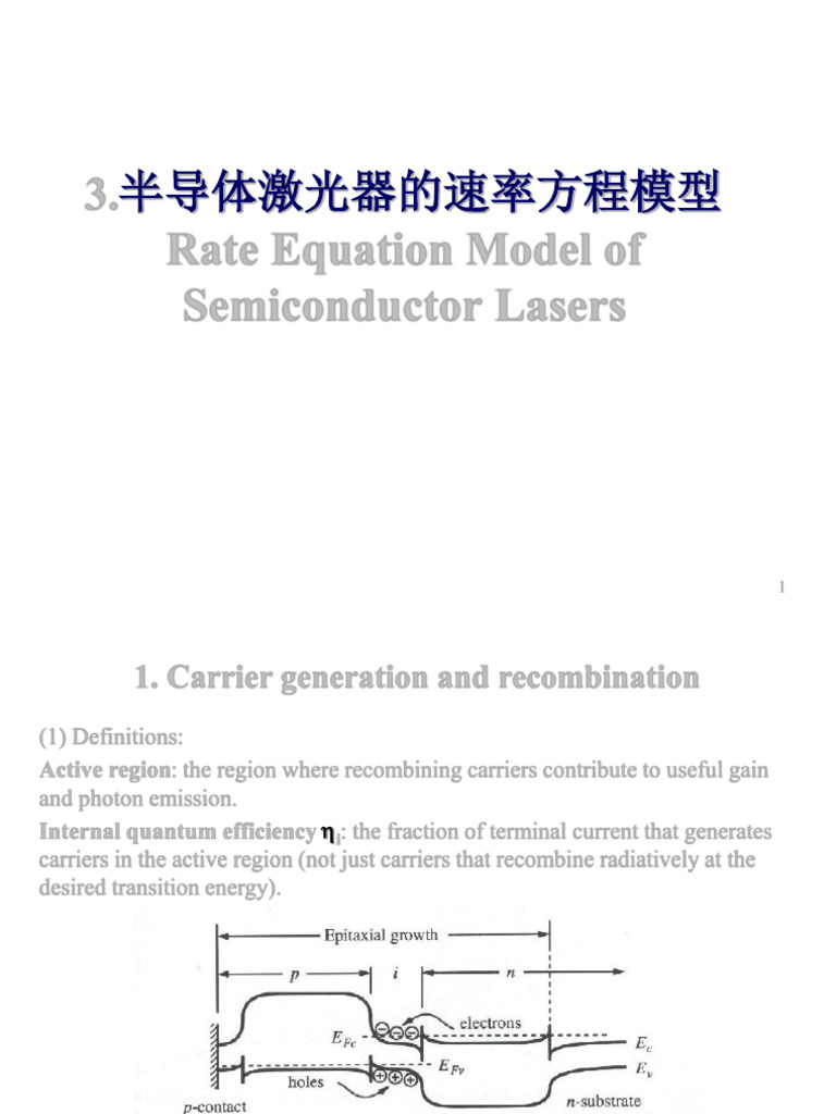 Semiconductor Optoelectronics 3-Rate Equation Model | PDF | Condensed ...