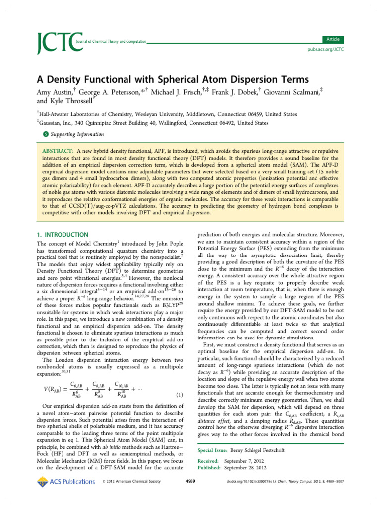 Austin 2012 | PDF | Density Functional Theory | Computational Chemistry