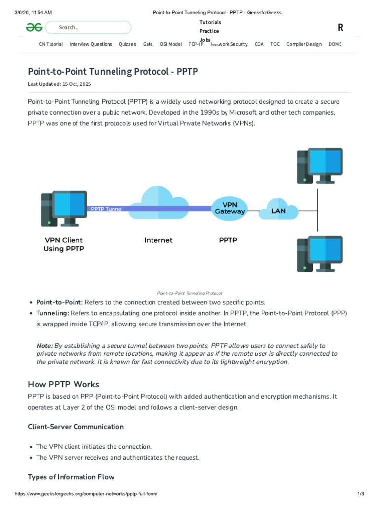 Point-to-Point Tunneling Protocol - PPTP - 5 | PDF | Virtual Private ...