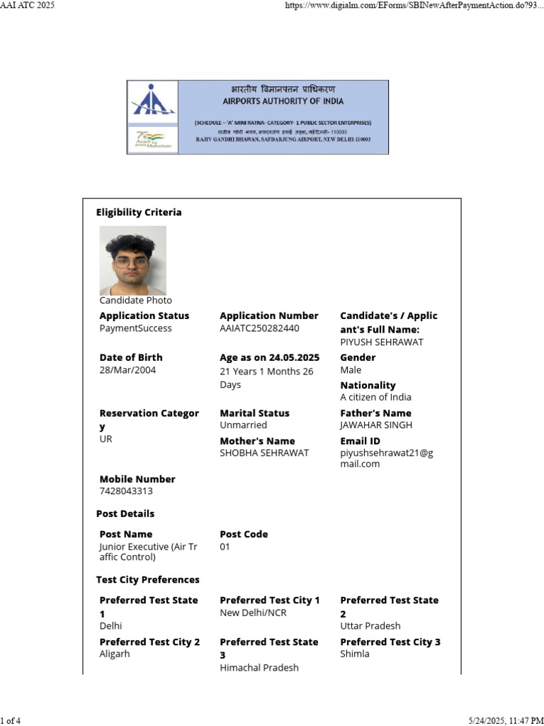 Aai Atc 2025 | PDF | Student Assessment And Evaluation | Educational ...