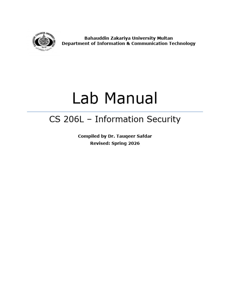 Lab Manual Information Security | PDF | Encryption | Cryptography