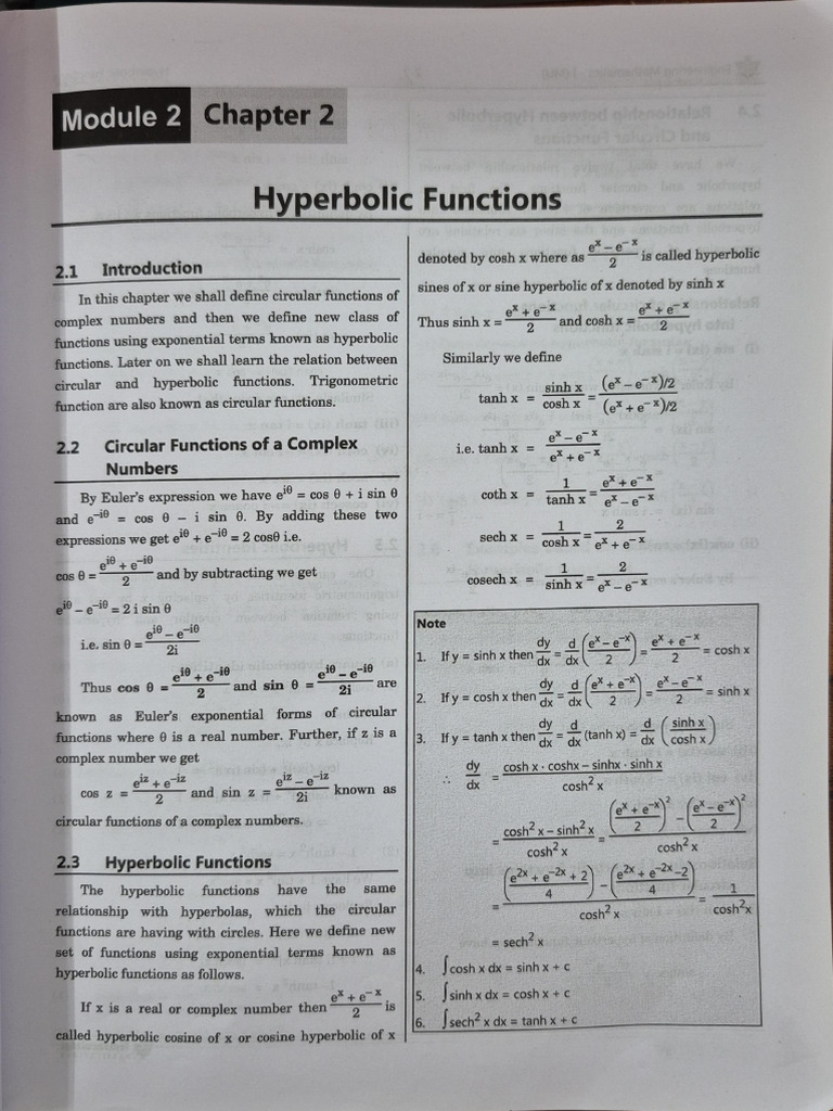 Hyperbolic Functions | PDF