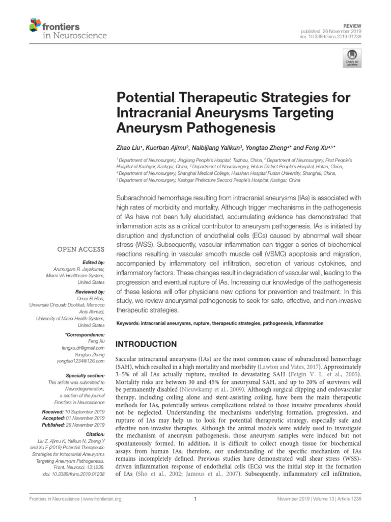 Zhaozhi Liu - Potential Therapeutic Strategies for Intracranial ...