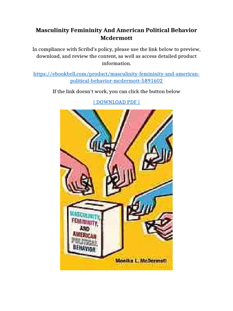 Masculinity Femininity And American Political Behavior Mcdermott | PDF ...