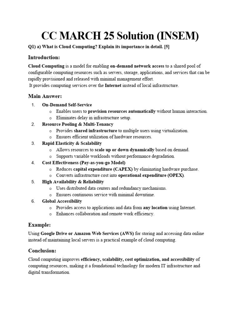 CC March 25 Solution (Insem) | PDF | Cloud Computing | Apache Hadoop