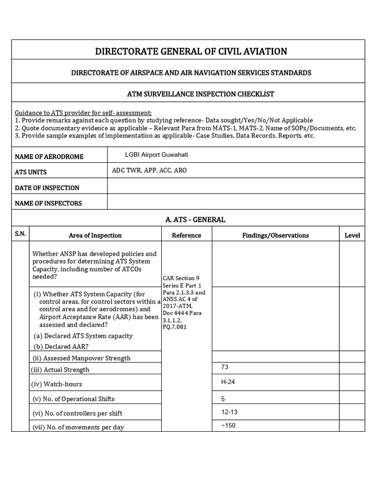 ATM Checklist | PDF | Instrument Flight Rules | Transport Safety