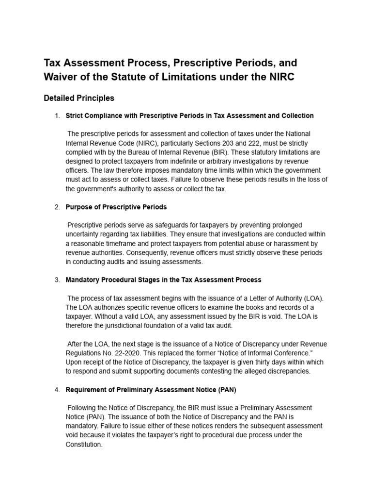 05 Tax Assessment Process | PDF | Statute Of Limitations | Taxes