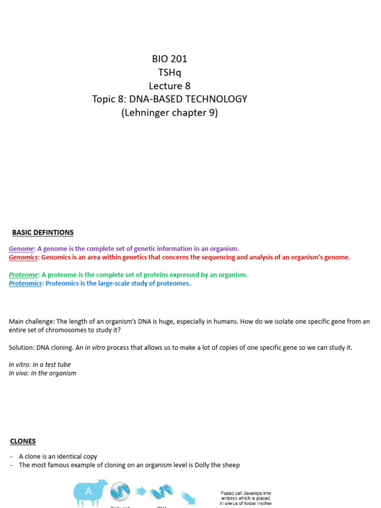 BIO 201 Lecture 8 | PDF