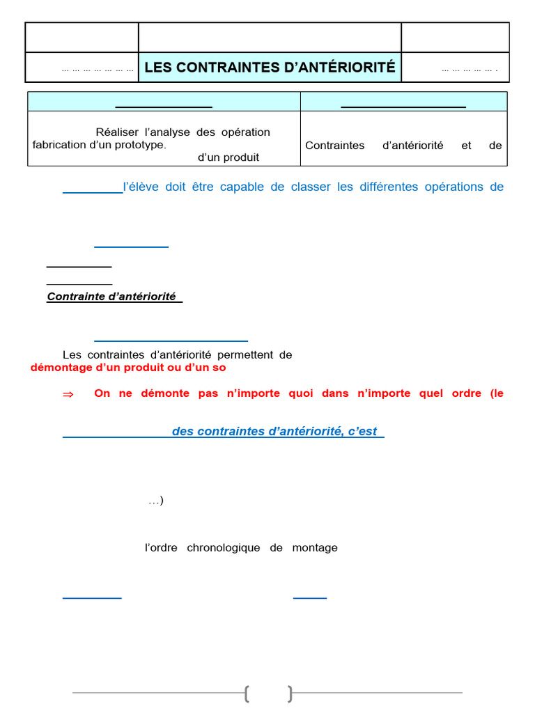 Contraintes D'antériorité | PDF