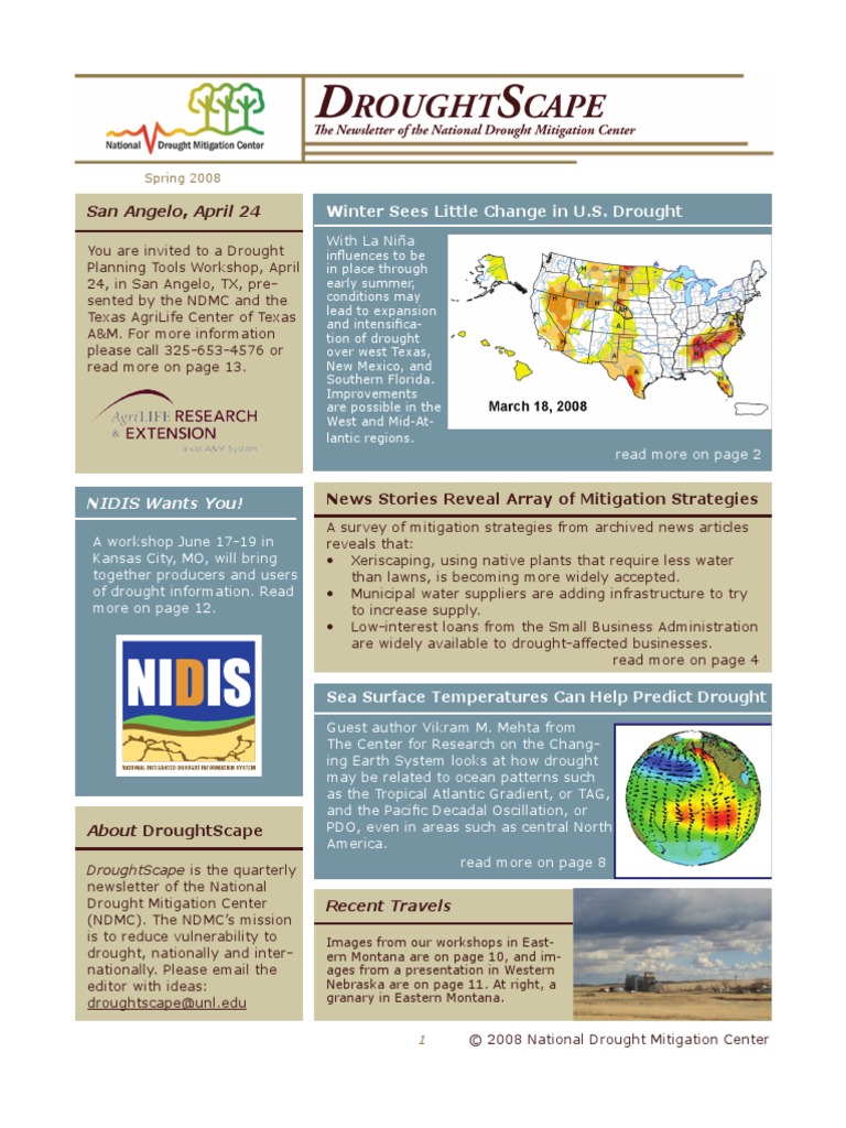 Spring 2008 Drought Scape | PDF | Climate Change Mitigation | Drought