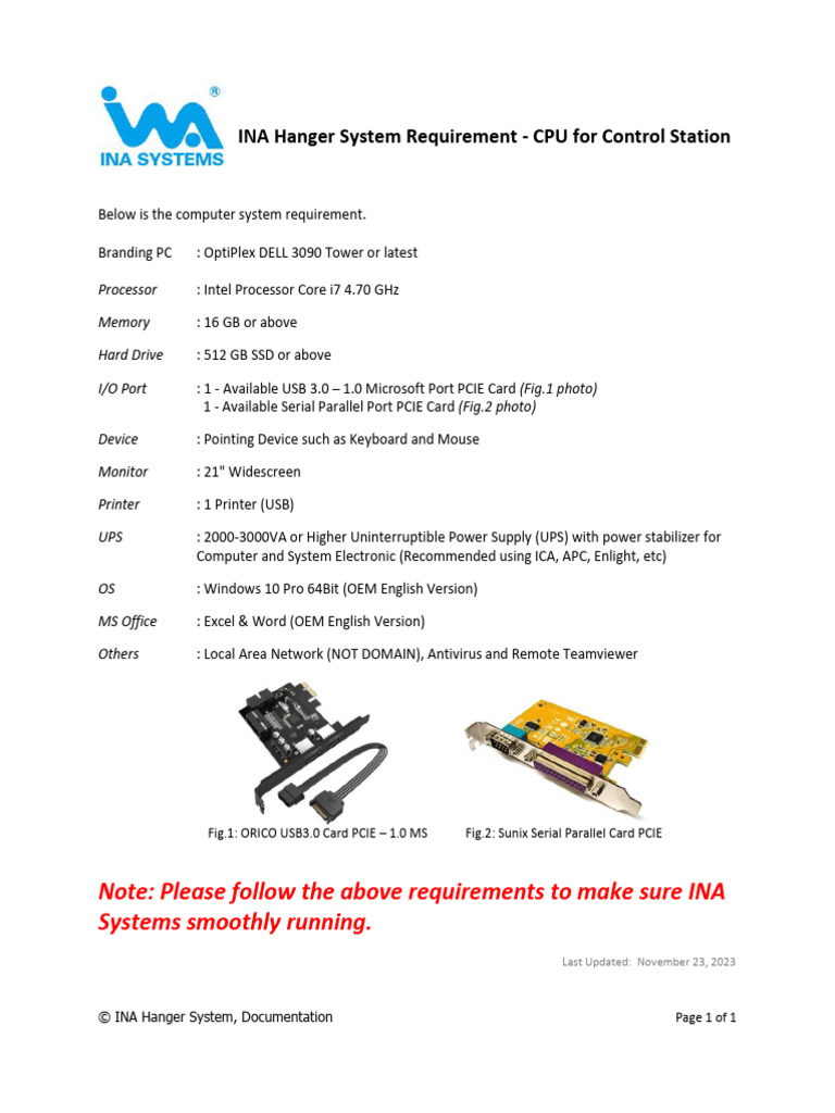 INA CPU Control Station Dell PC (23!11!2023) | PDF