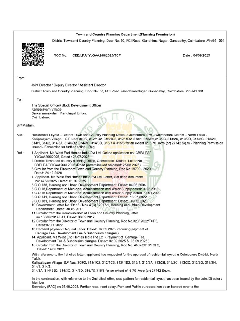 Thulir - DTCP Approval | PDF