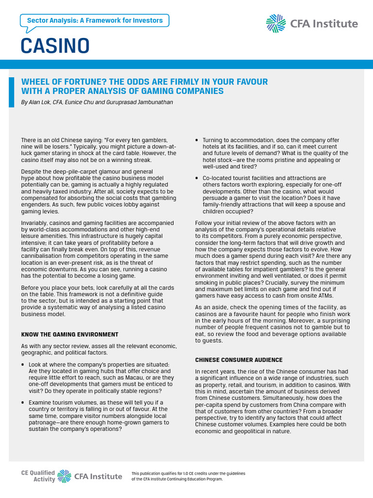 The Gaming Sector | PDF | License | Casino