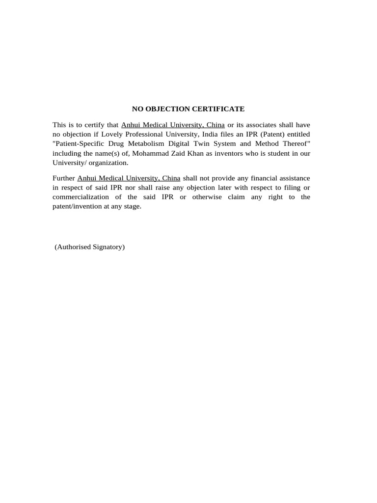 No Objection Certificate | PDF
