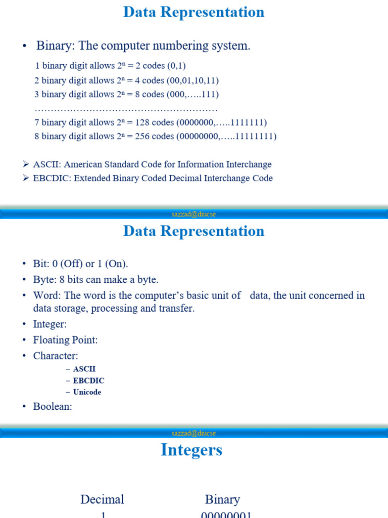 Topic-3 Data Representation 1 | PDF | Integer (Computer Science) | Bit