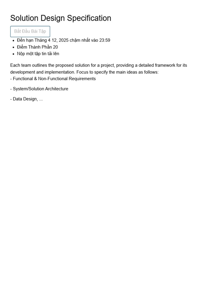 Solution Design Specification | PDF