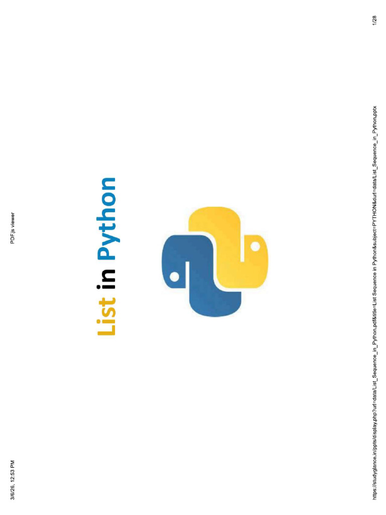 List Sequence in Python | PDF
