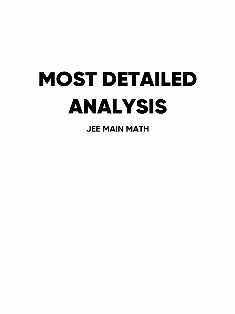 JEE Main Mathematics - Analysis by MathonGo | PDF