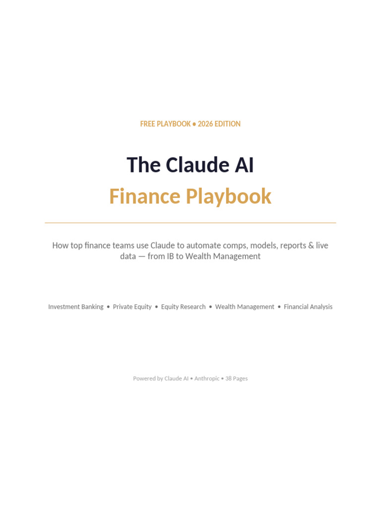 Claude AI Finance Playbook | PDF | Artificial Intelligence ...