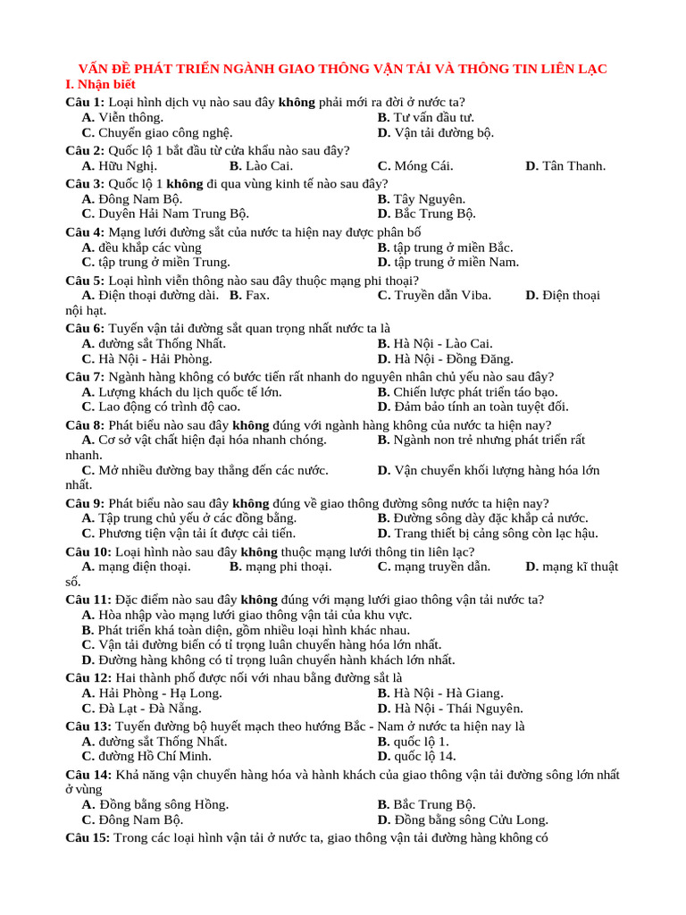 TEST GTVT | PDF