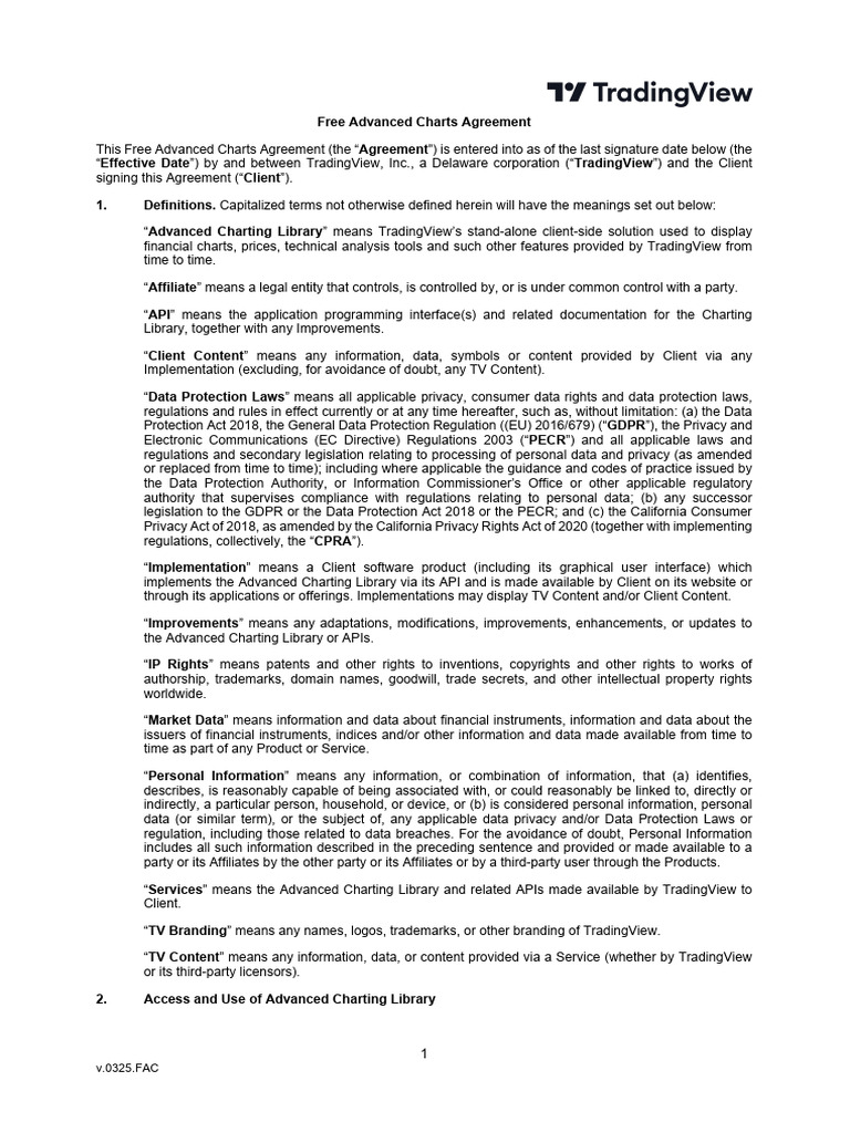 Trading View Agreement | PDF