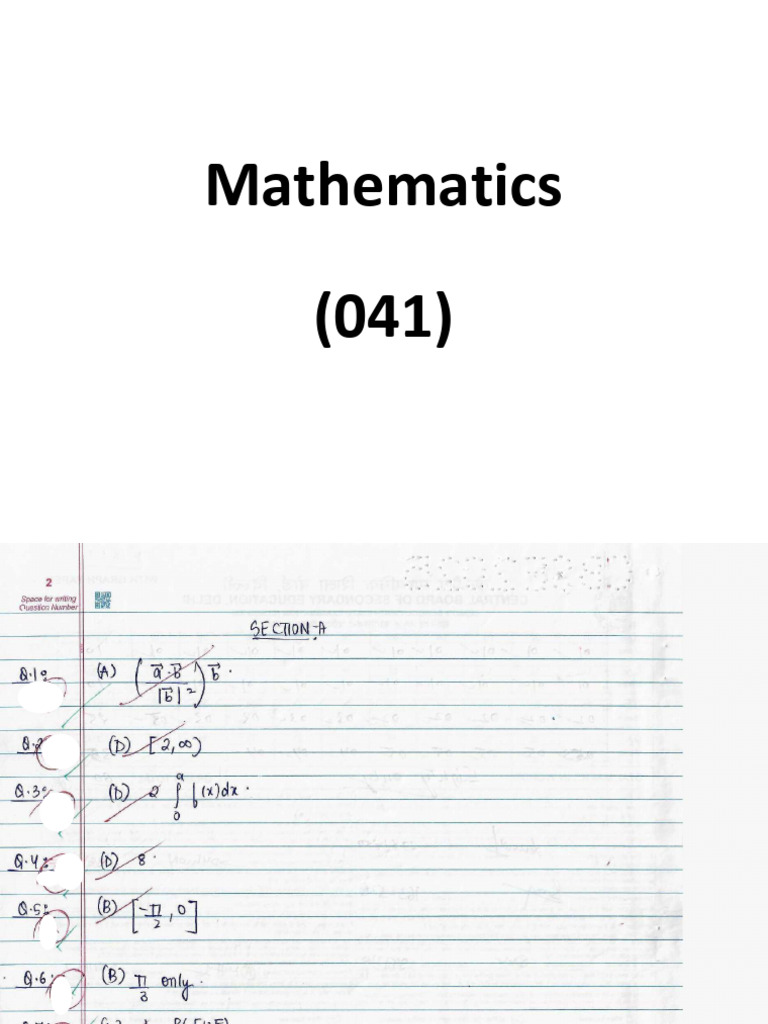 Maths Topper Answer Sheet | PDF