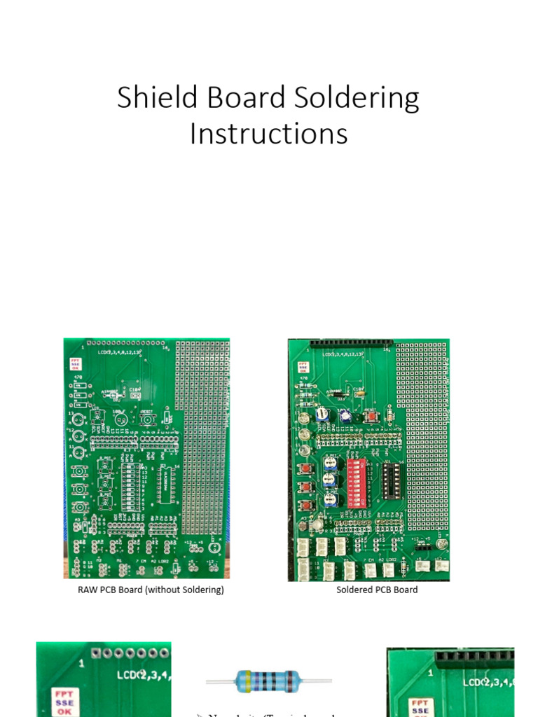 Shield Board Soldering Instructions | PDF | Resistor | Printed Circuit ...