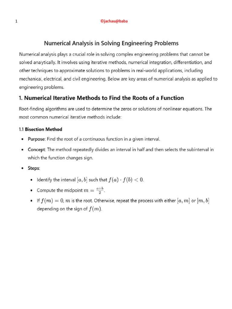 Applying Numerical Methods To Solve Engineering Problems | PDF