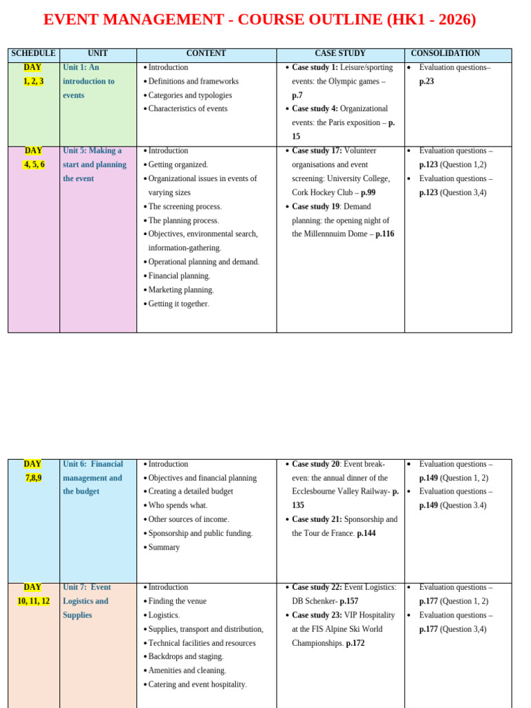 2026 - Course Outline | PDF