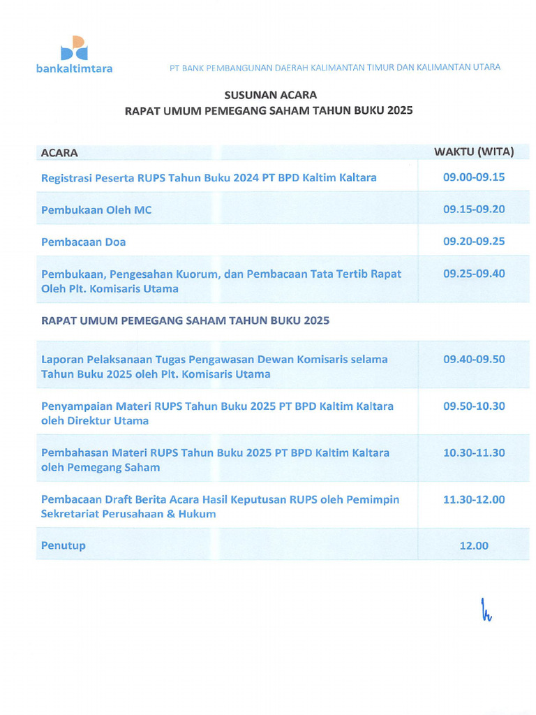 Susunan Acara Rups TB 2025 | PDF