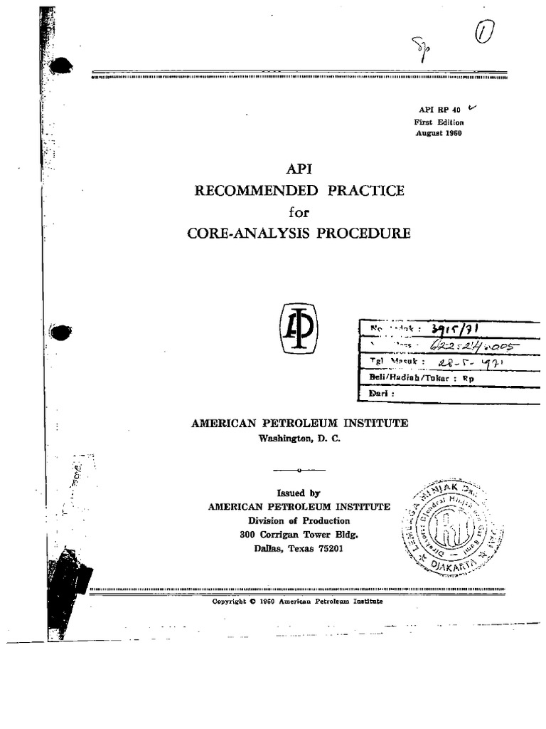 Api RP 40 1ed | PDF