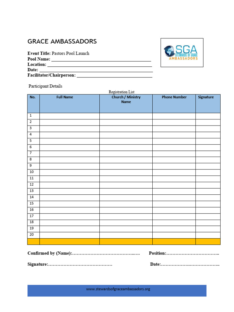 Sga Registration Form (2) | PDF
