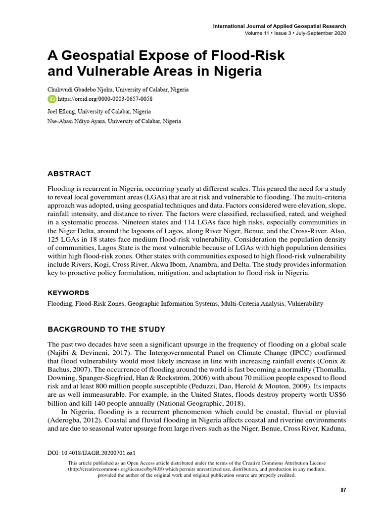 A Geospatial Expose of Flood Risk and Vulnerable Areas in 2yh9eztk1s (1 ...