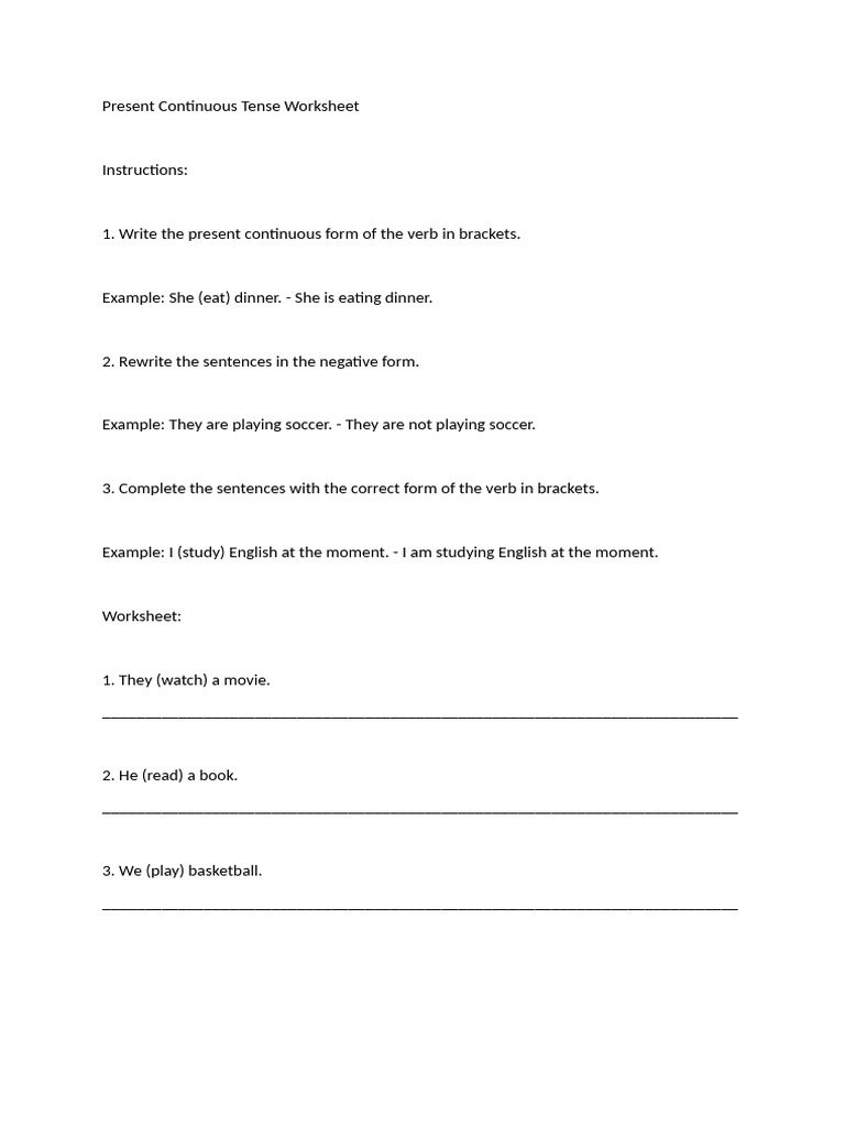 P1- P.3_English_Present Continuous Tense (Assignment 3)_Frankie | PDF